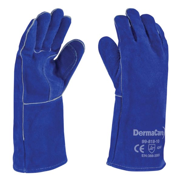Guante Soldador Azul con Hule Espuma y Hilo de Kevlar